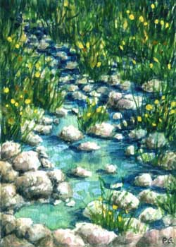 "River Runoff" by Patricia Gergetz, West Bend WI - Watercolor - SOLD